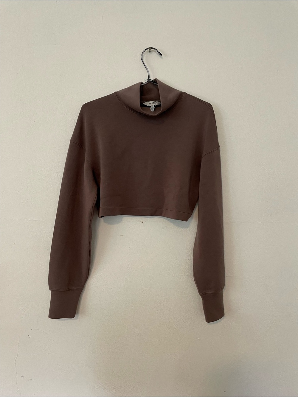 Spanx Cropped Mock Neck Sweatshirt